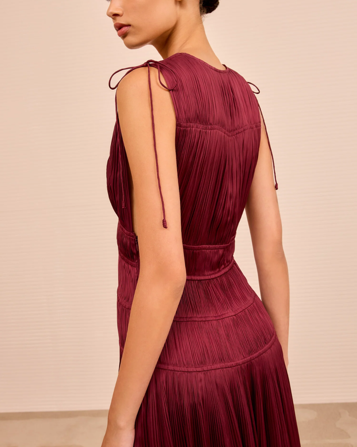 Tasneem Deep V Gown | Claret
