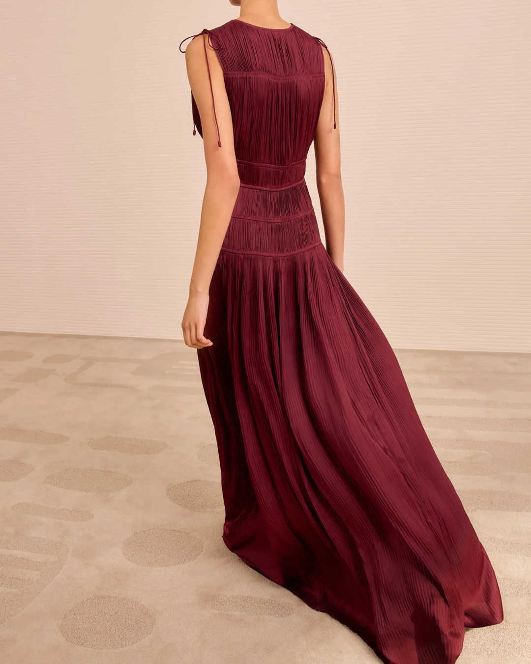 Tasneem Deep V Gown | Claret