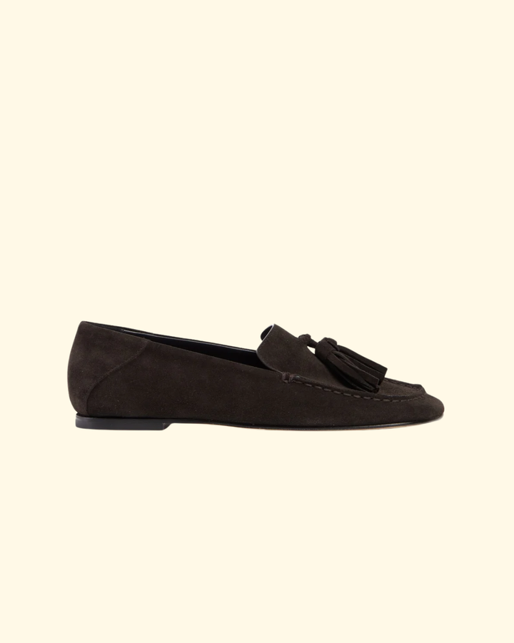 Drew Loafer Tassel | Brown Suede