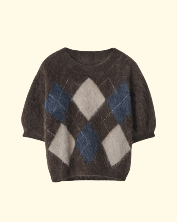 Juniper Argyle Sweater | Graphite/Cream