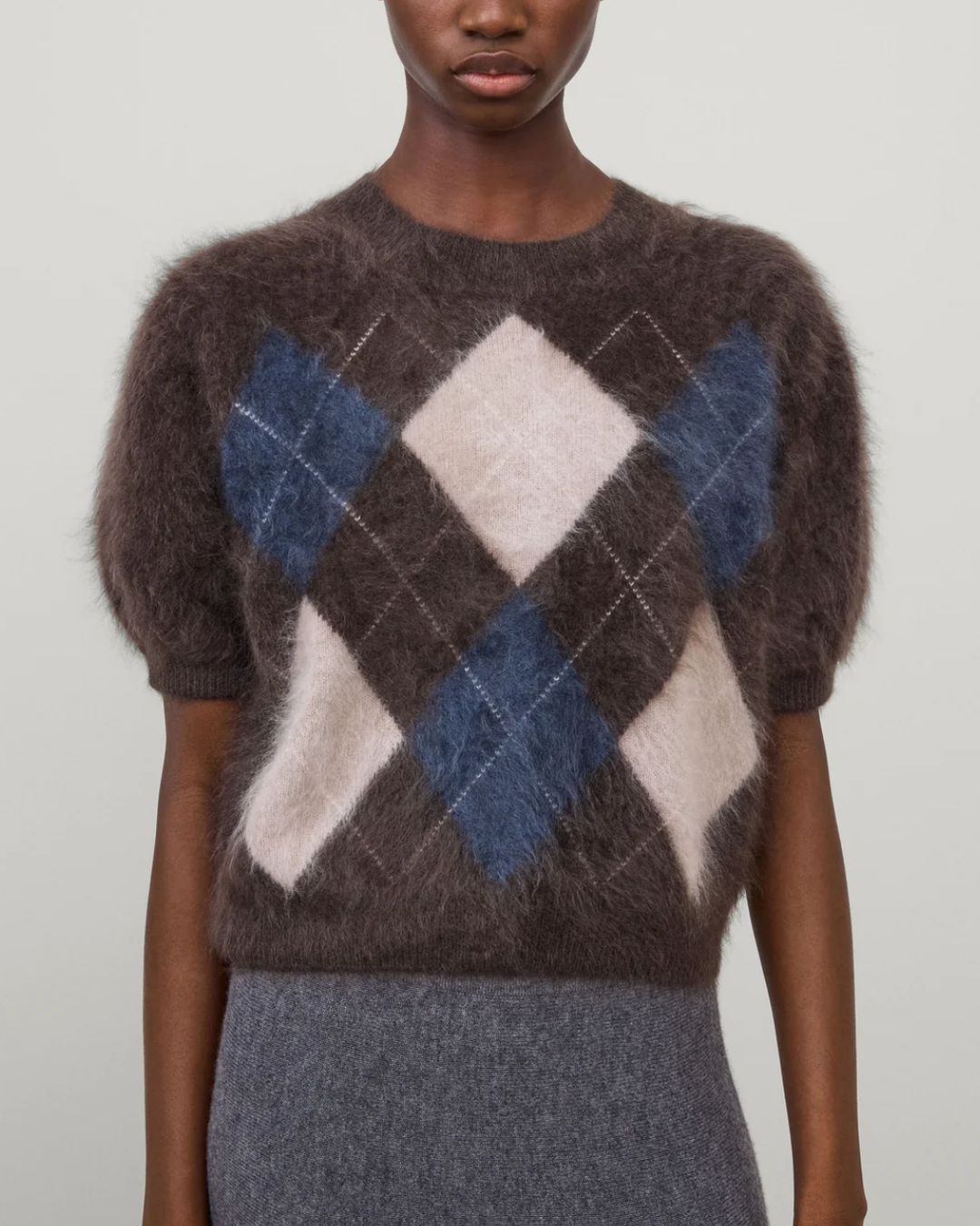 Juniper Argyle Sweater | Graphite/Cream
