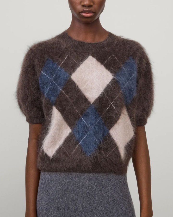 Juniper Argyle Sweater | Graphite/Cream
