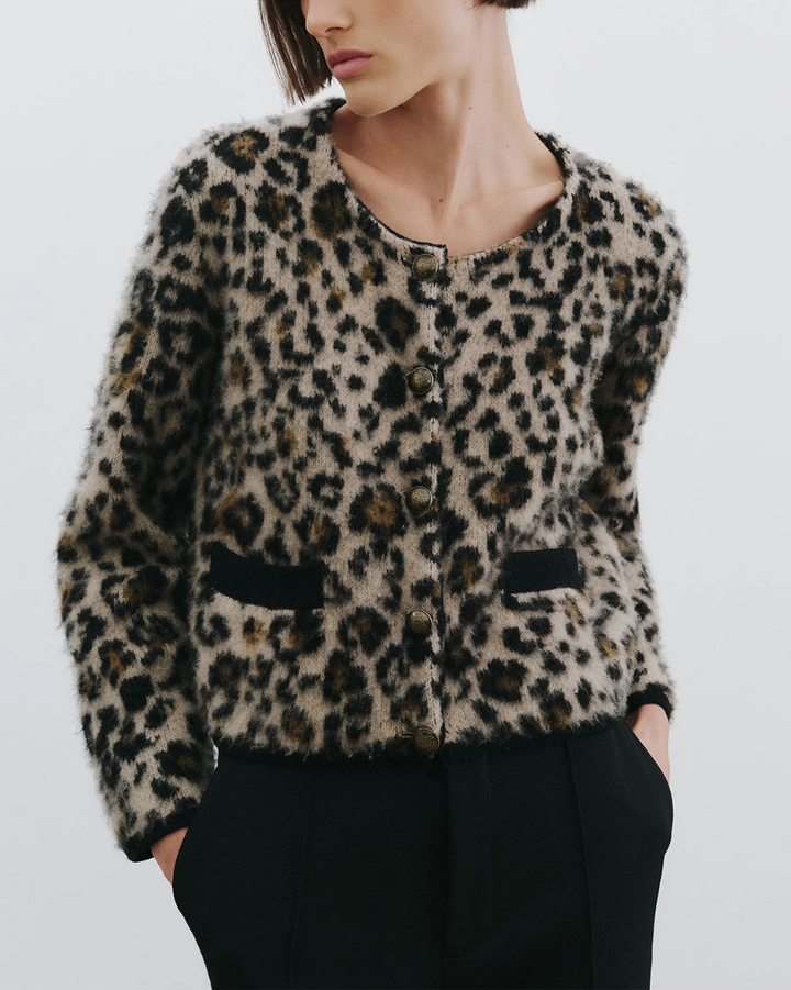 Beyton Cardigan | Jute Leopard