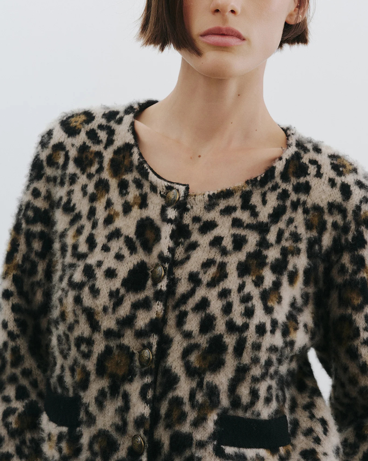Beyton Cardigan | Jute Leopard