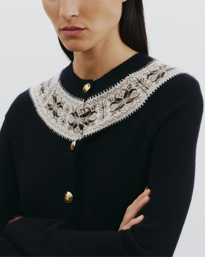 Josefa Cardigan | Dark Navy Fair Isle