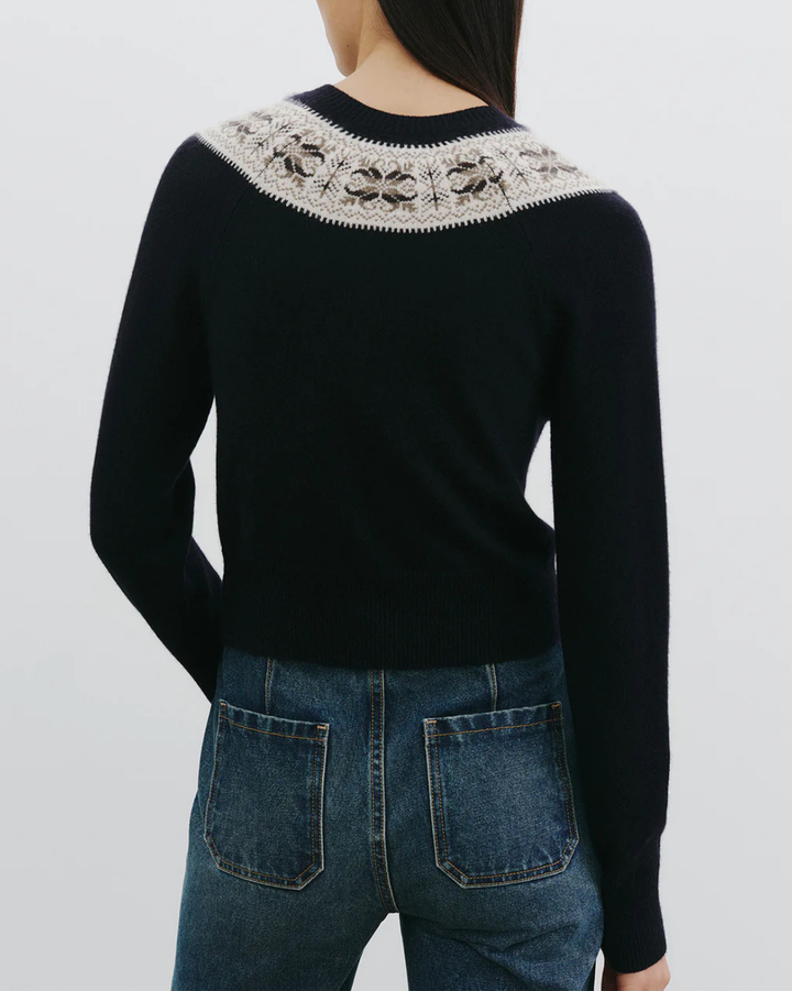 Josefa Cardigan | Dark Navy Fair Isle
