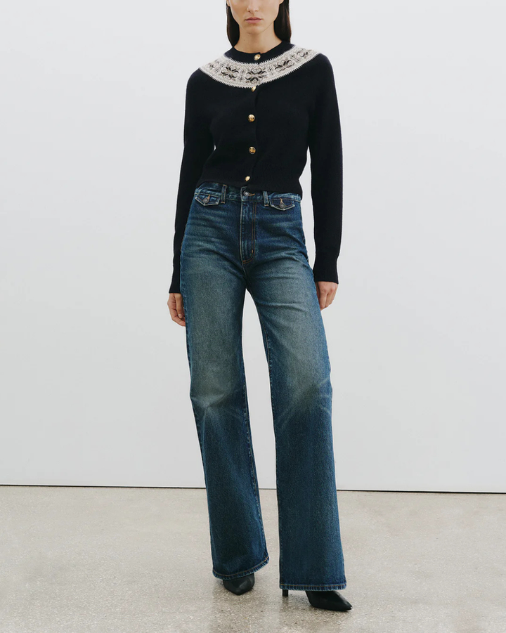 Josefa Cardigan | Dark Navy Fair Isle