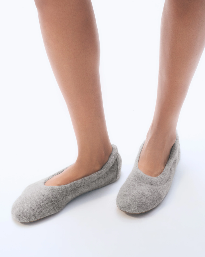 Cashmere Ballet Slipper | Heather Gray