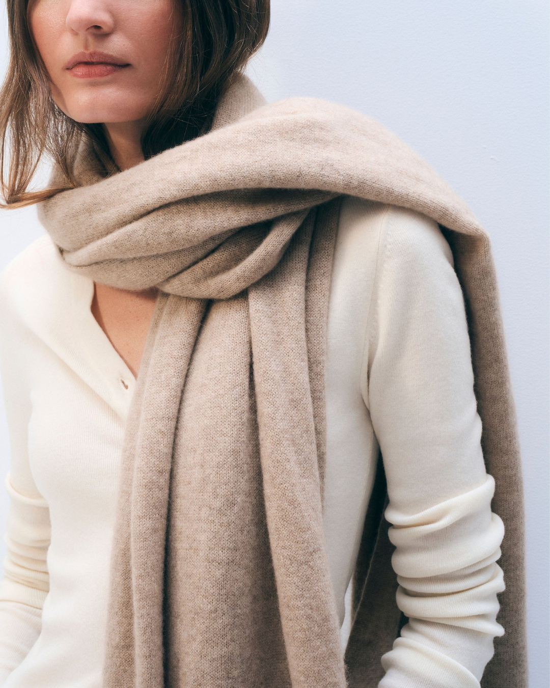 Cashmere Travel Wrap & Ballet Slipper Set | Heather Taupe