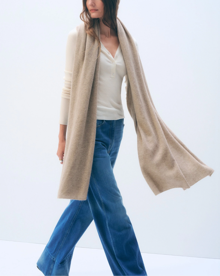 Cashmere Travel Wrap & Ballet Slipper Set | Heather Taupe