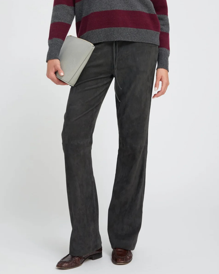 Straight Leg Drawstring Pant | Charcoal