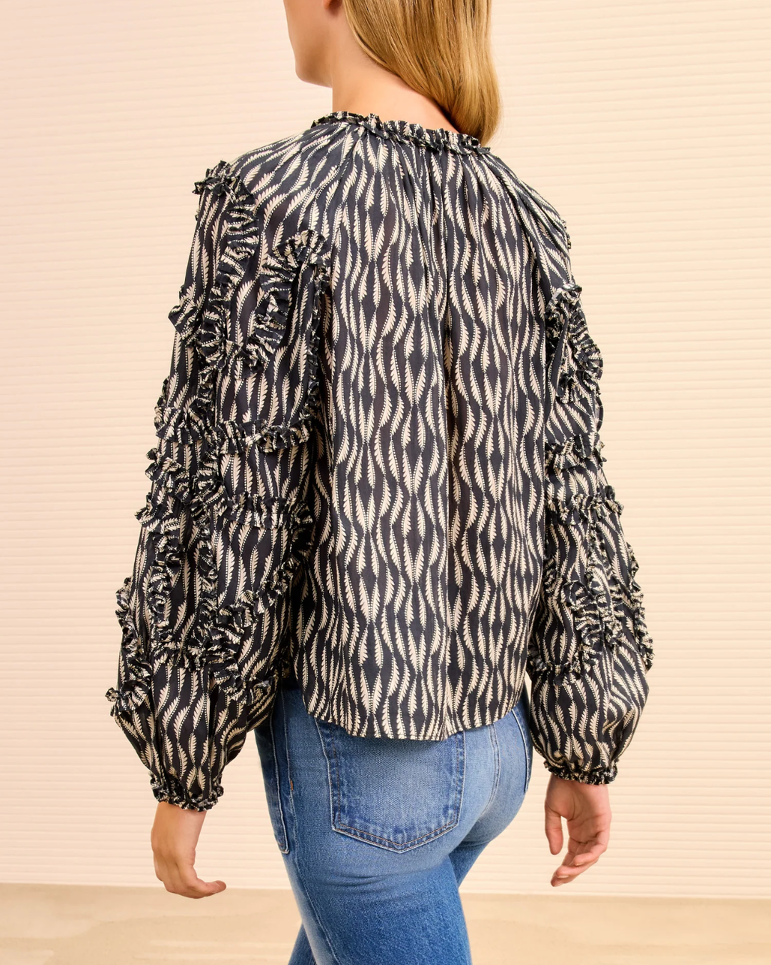 Azrou Cotton Long Sleeve Blouse | Graphite