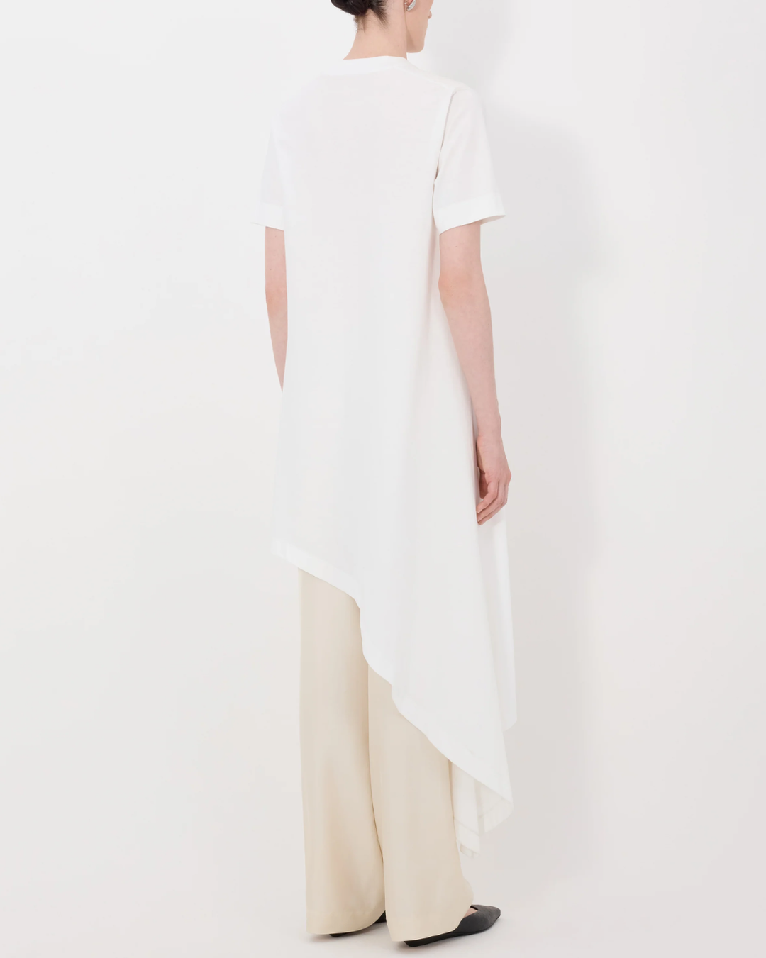 Igari Asymmetric Pleated Dress | White