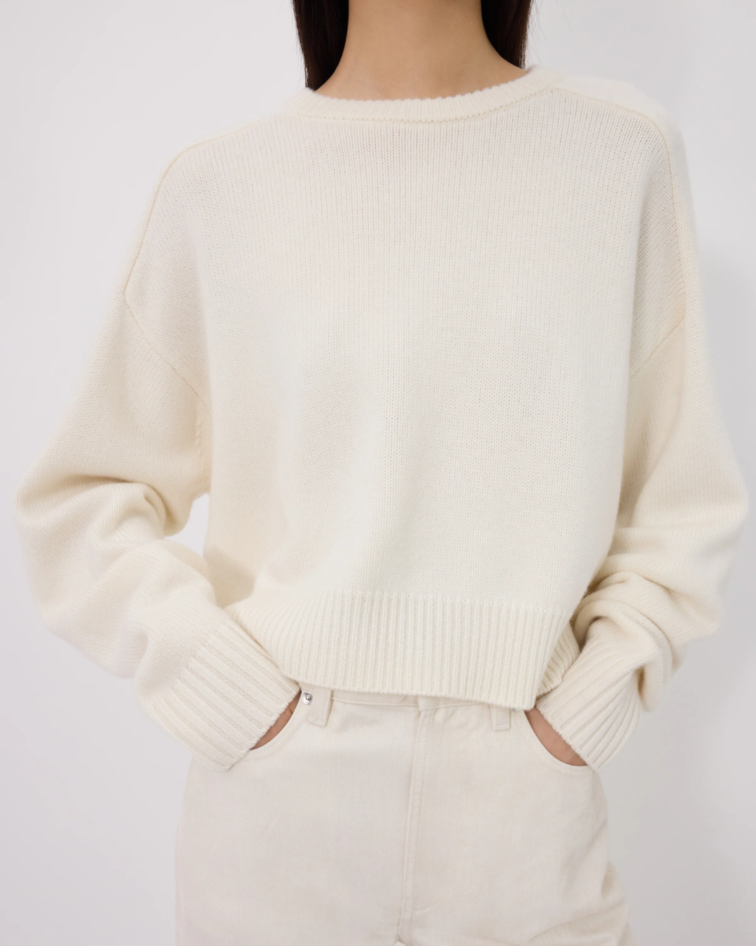 Bruzzi Cropped Sweater | Ivory