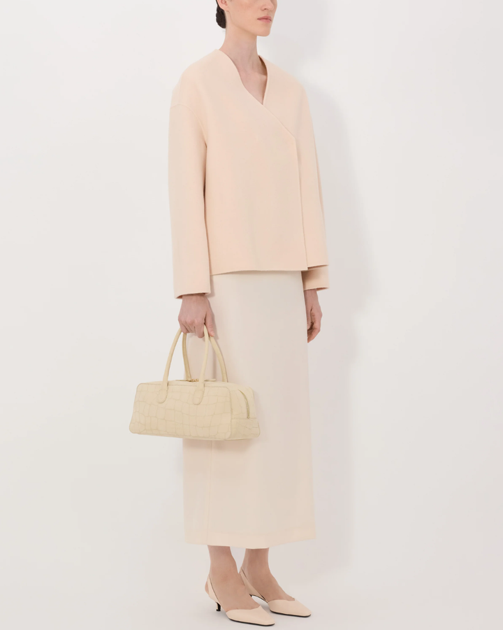Maara Oval-Shaped Jacket | Cream Rose