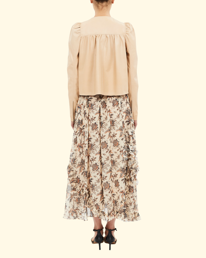 Anouk Zip Leather Jacket | Alabaster