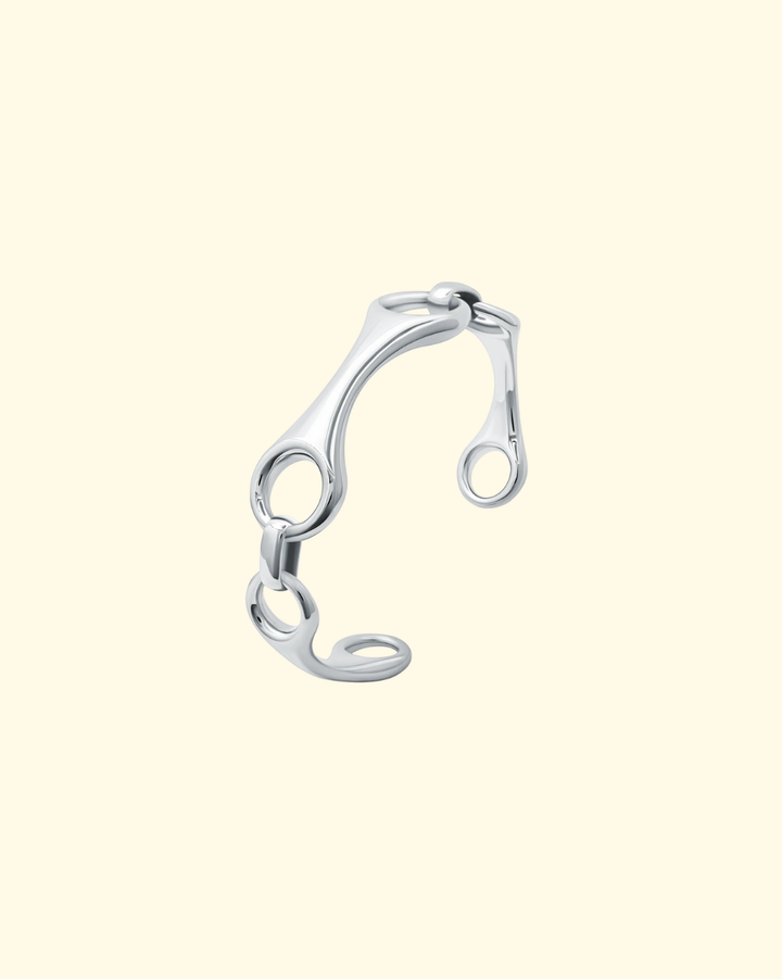 Triple Linked Double Beam Cuff | Sterling Silver