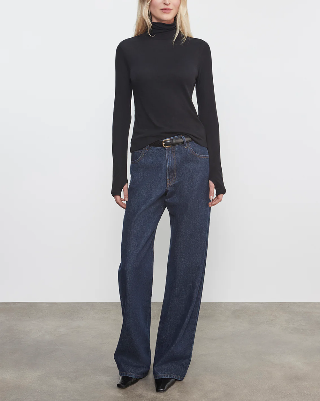 Cashmere Jersey New Classic Turtleneck | Black