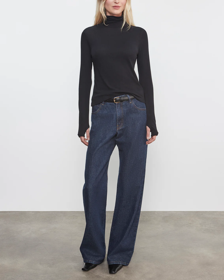 Cashmere Jersey New Classic Turtleneck | Black