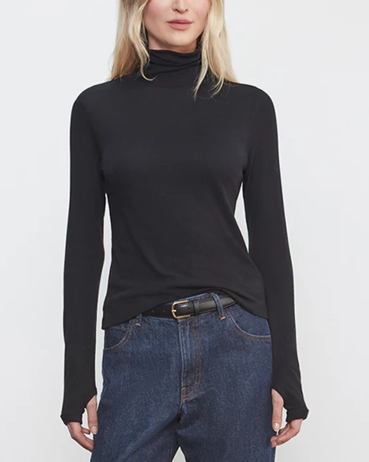Cashmere Jersey New Classic Turtleneck | Black