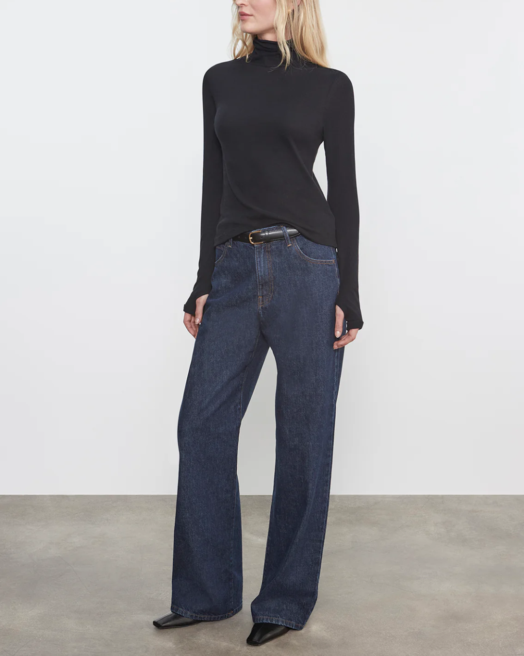 Cashmere Jersey New Classic Turtleneck | Black