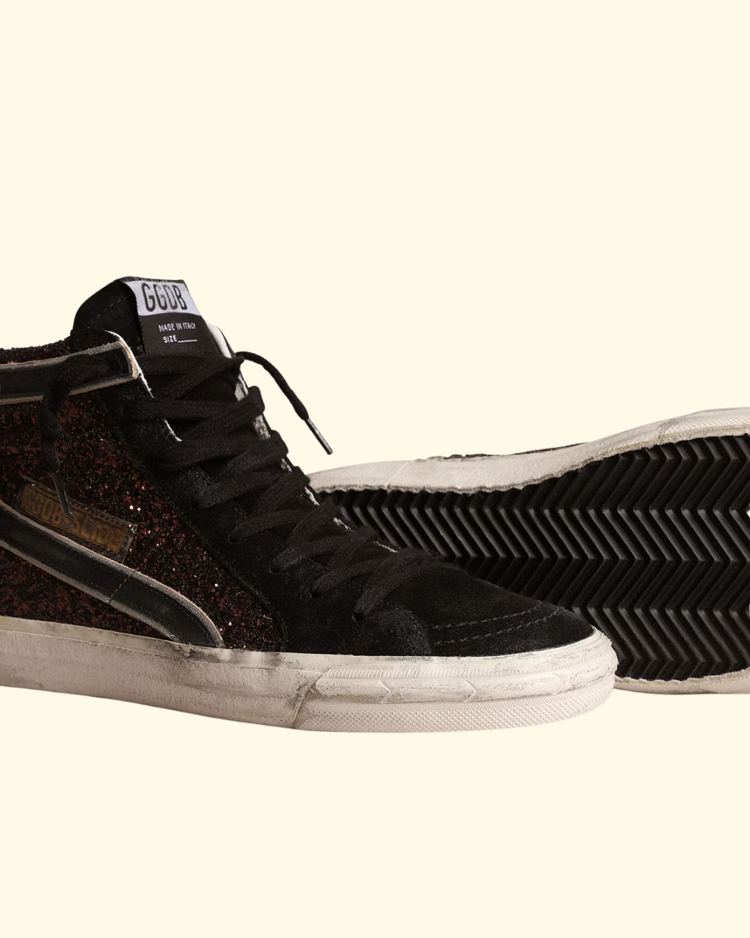 Slide Glitter Star & Wave | Coffee/Black