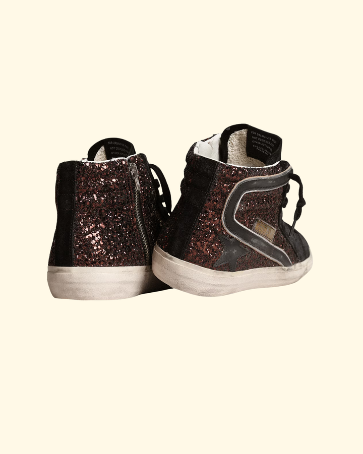Slide Glitter Star & Wave | Coffee/Black