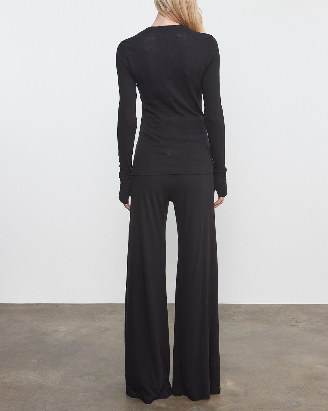 Cashmere Jersey Bias Pant | Black