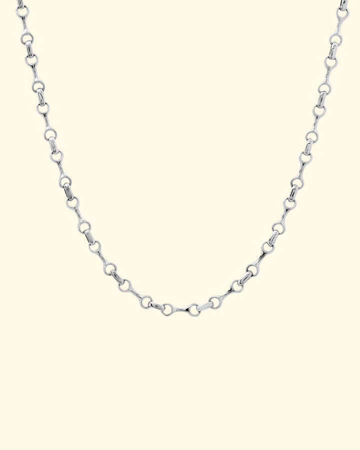 15mm Mini Double Beam Chain Necklace | Sterling Silver
