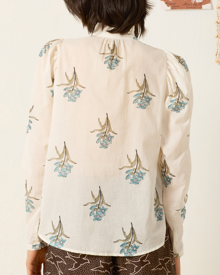 Artemis Sky Mist Flower Shirt | Off-White