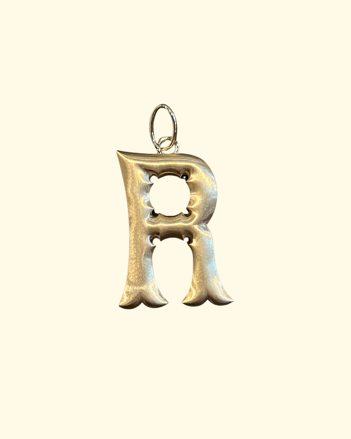 Small Jumbo Letter Charm | 18k Yellow Gold