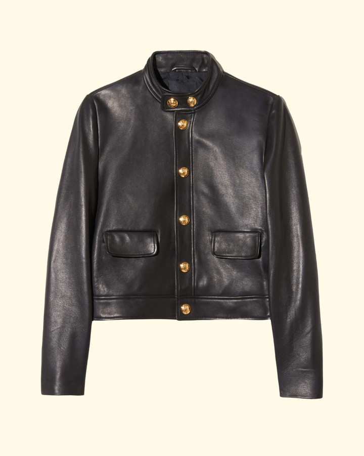 Hadley Leather Cropped Jacket | Black