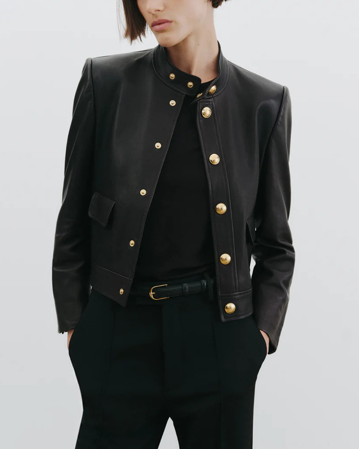 Hadley Leather Cropped Jacket | Black