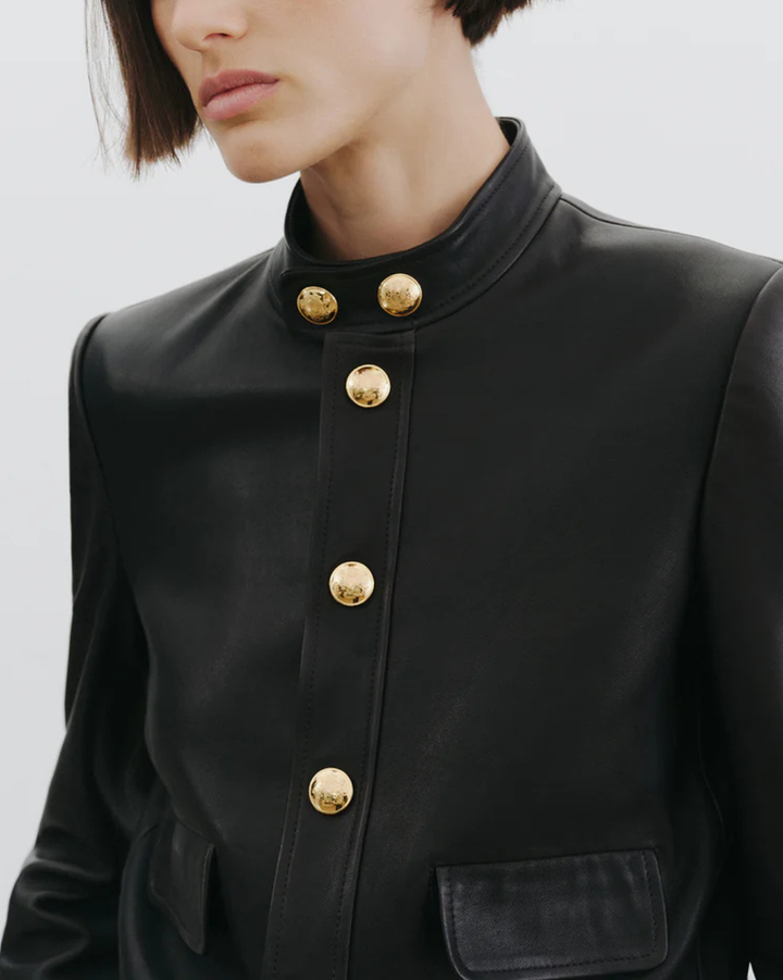 Hadley Leather Cropped Jacket | Black