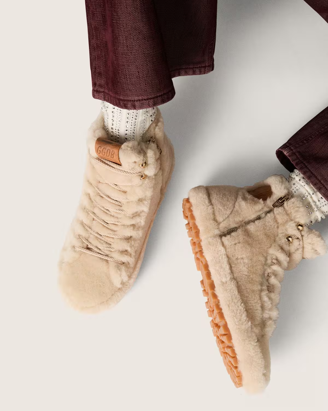 Francy Shearling Upper And Lining Leather Star | Beige/Brown