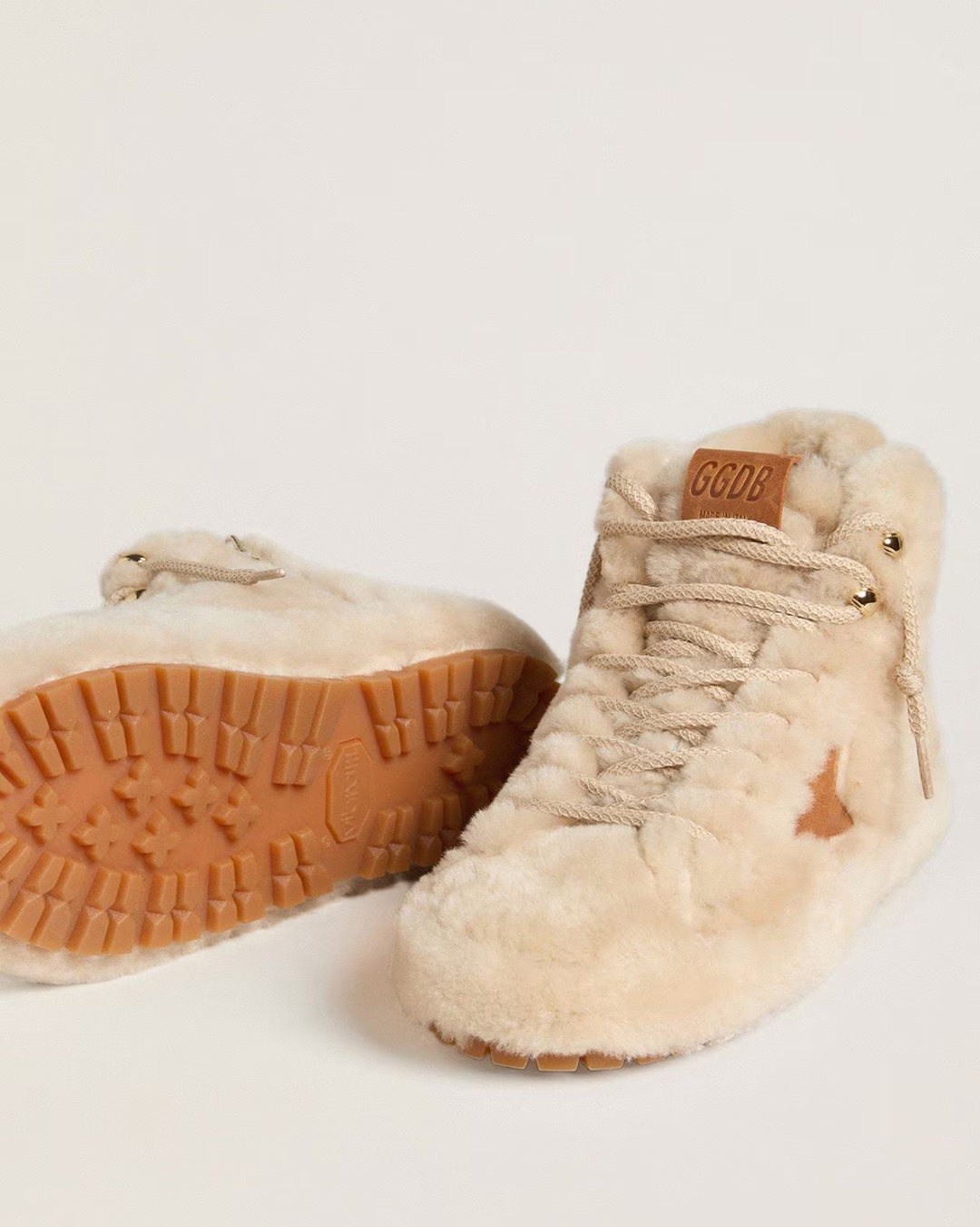 Francy Shearling Upper And Lining Leather Star | Beige/Brown