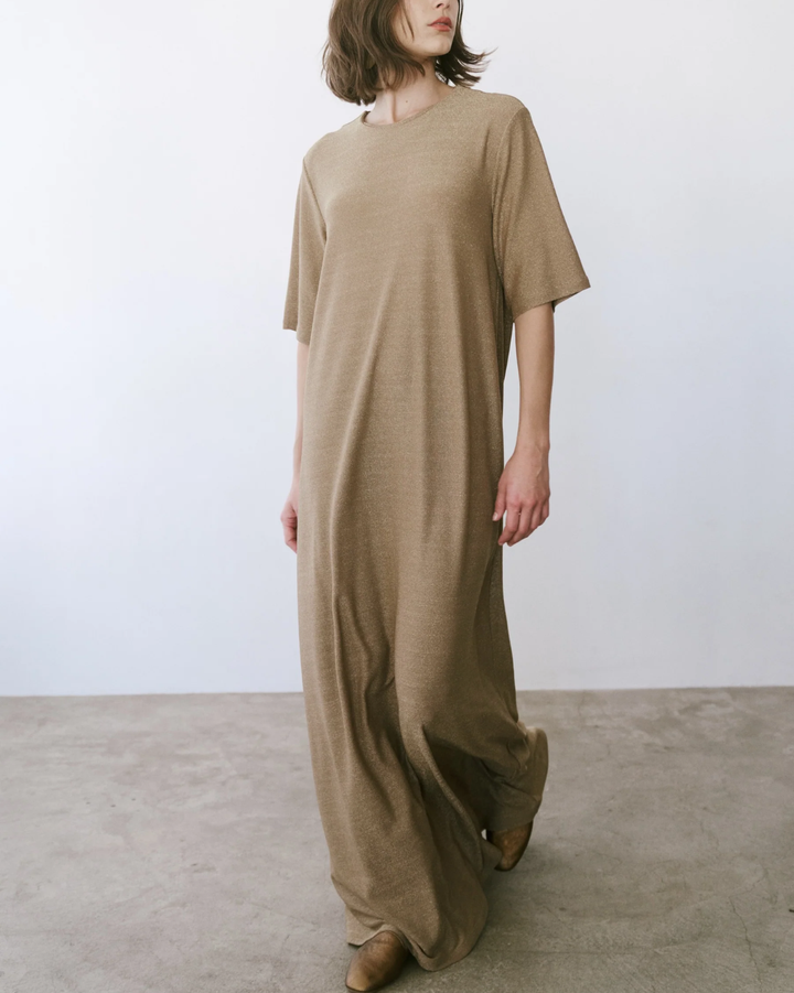 The Goddess Dress | Gold Lame