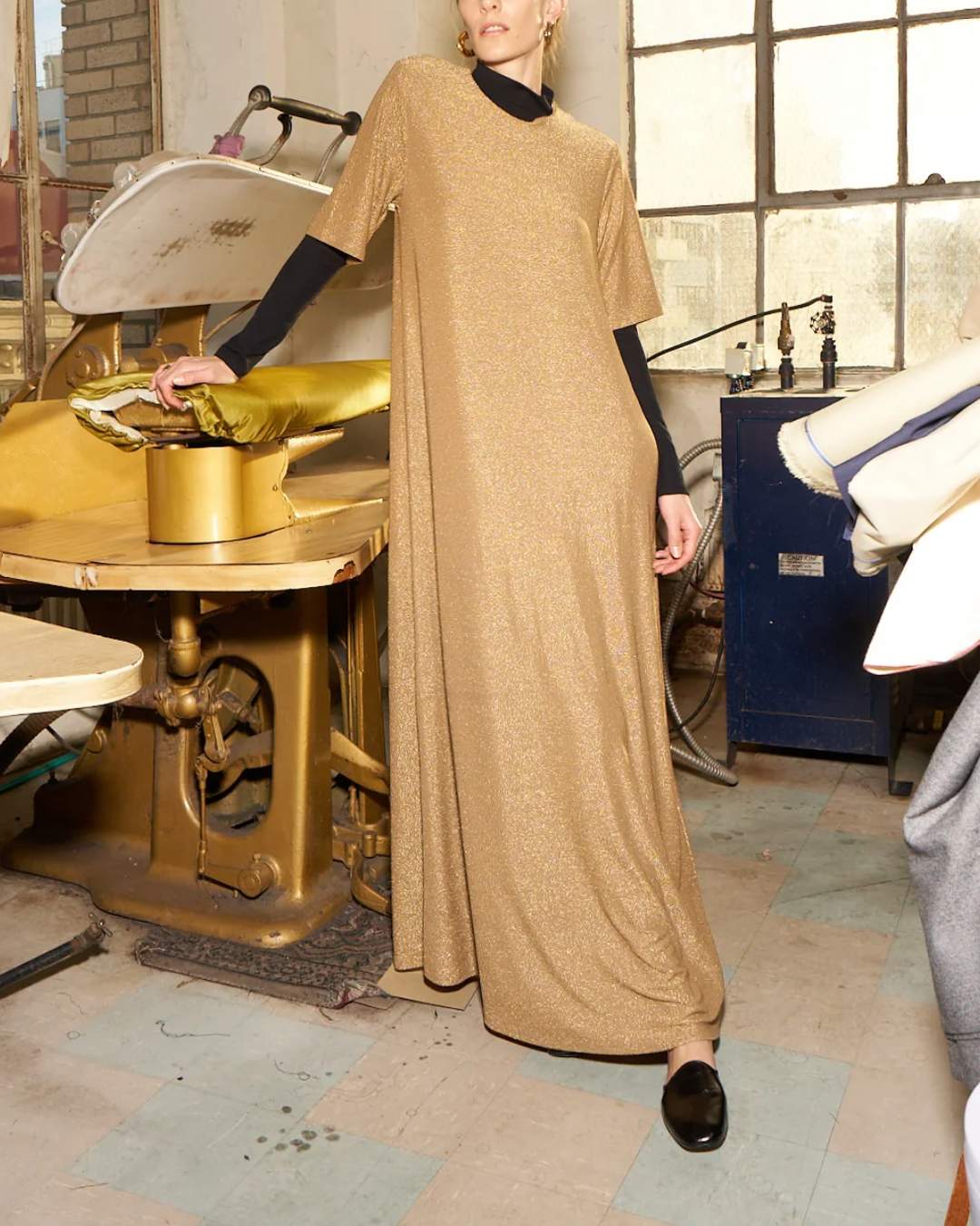 The Goddess Dress | Gold Lame