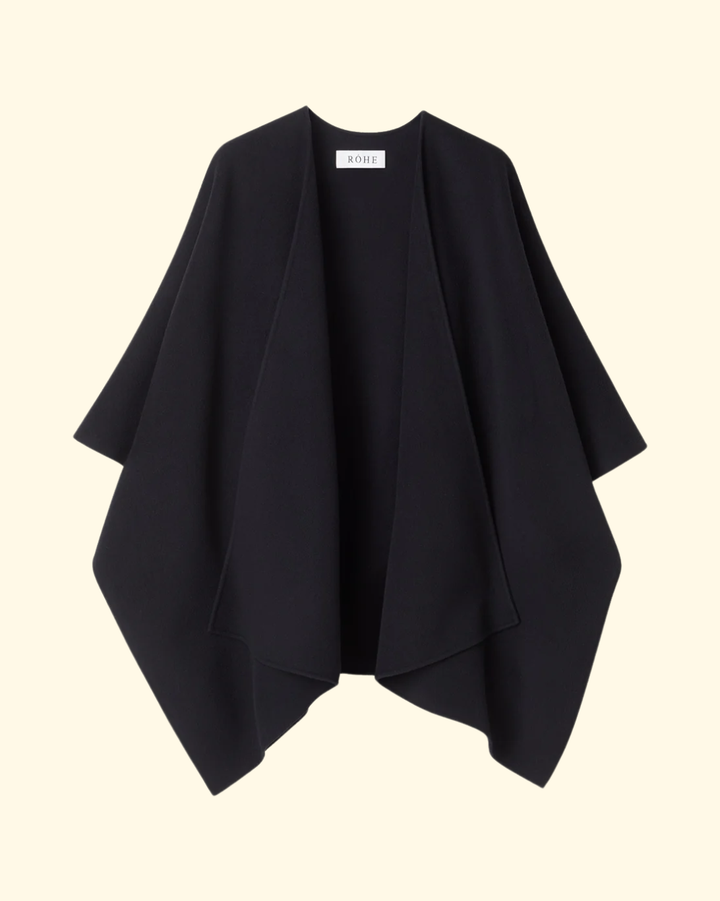 Double Faced Poncho | Black
