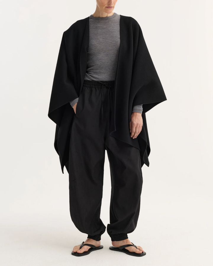 Double Faced Poncho | Black