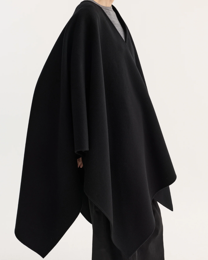 Double Faced Poncho | Black