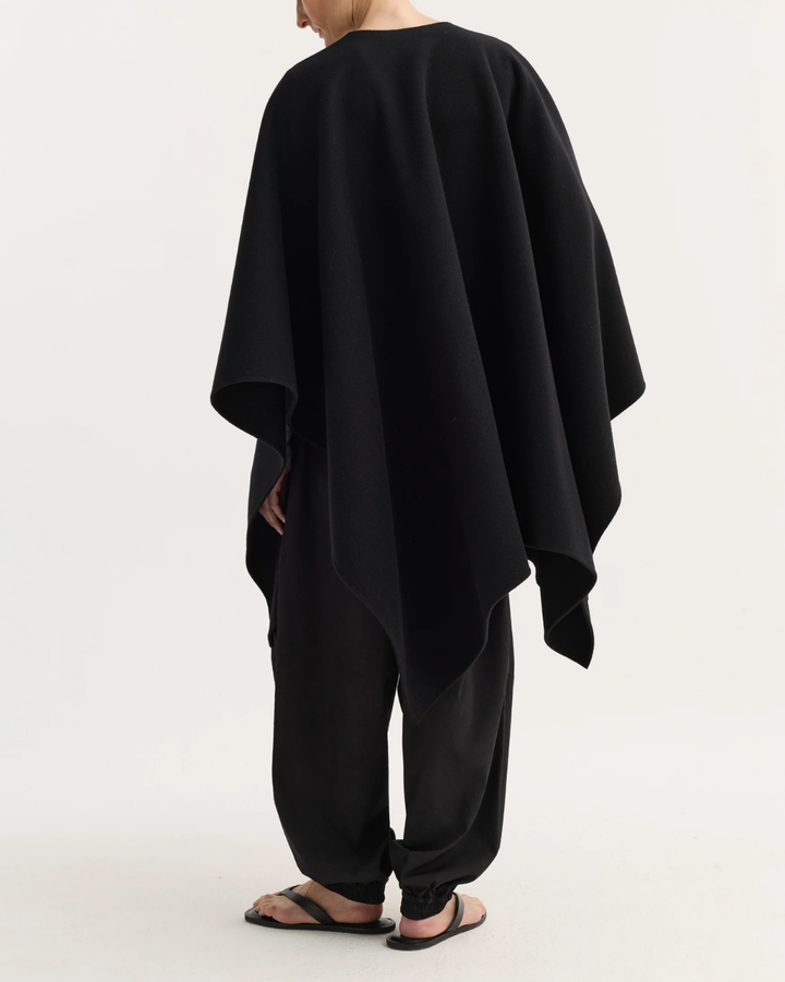 Double Faced Poncho | Black