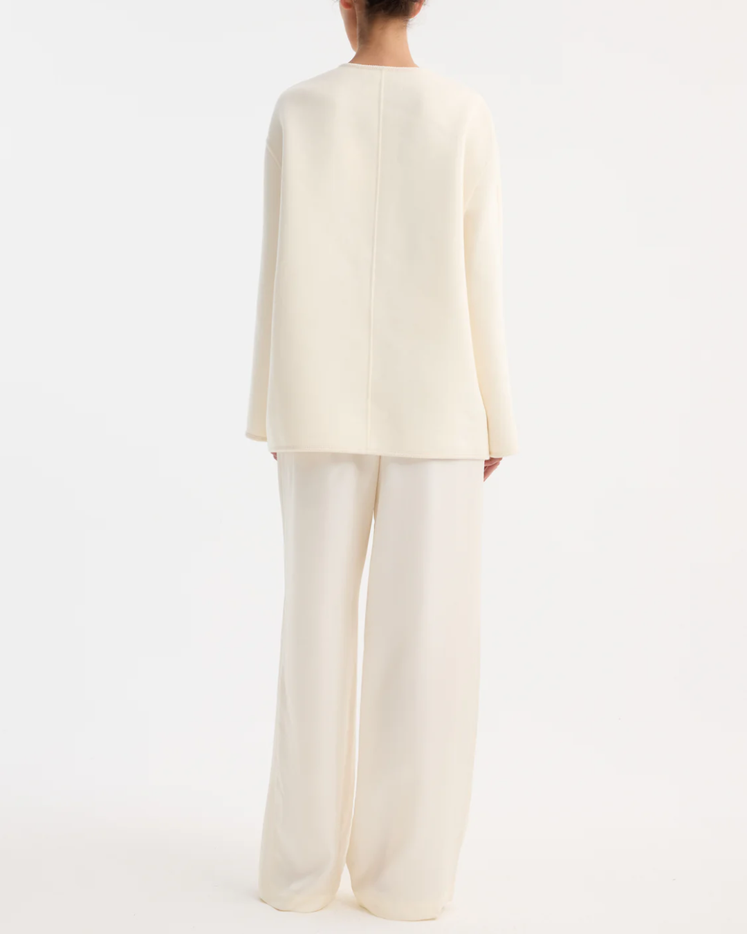 Mandarin Double Faced Wool Jacket | Off White