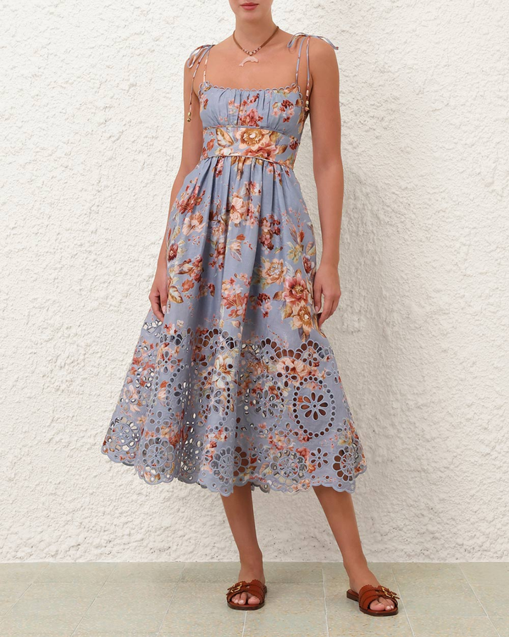 Awaken Picnic Dress | Chambray Floral