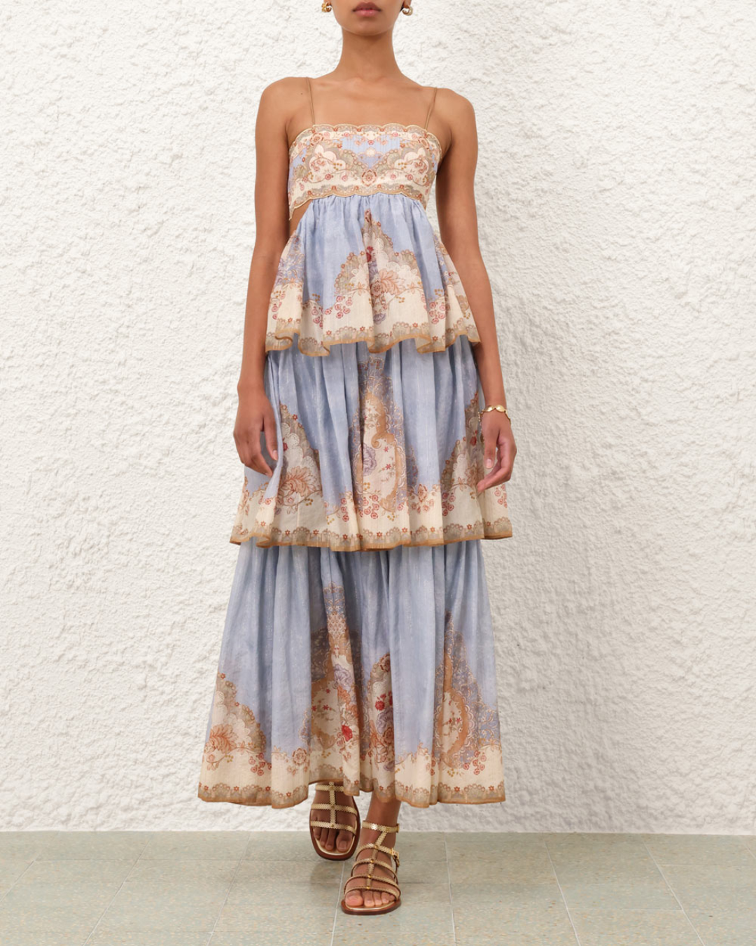 Daylight Tiered Maxi Dress | Wallpaper Floral Denim