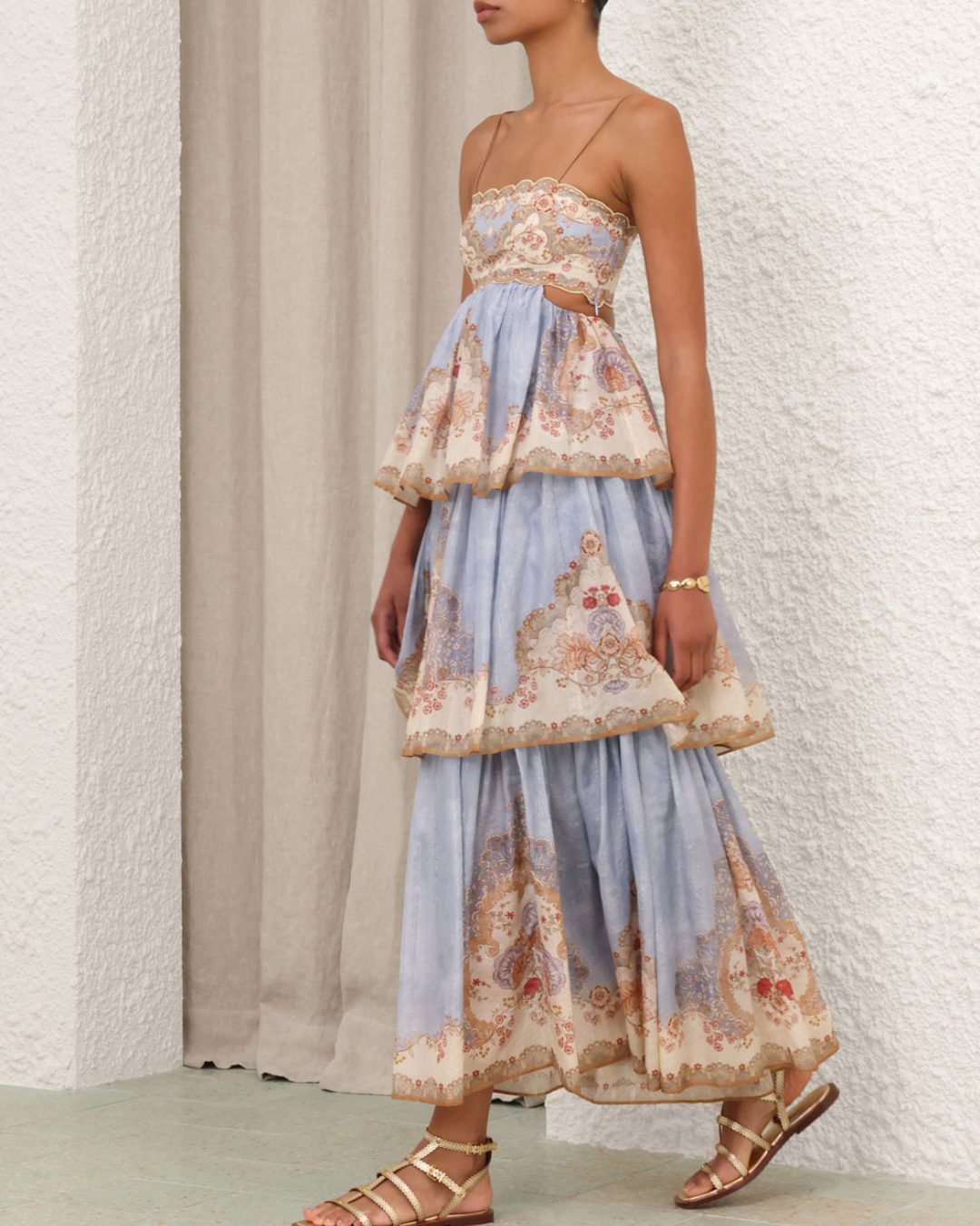Daylight Tiered Maxi Dress | Wallpaper Floral Denim