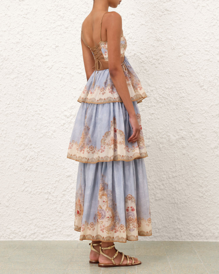 Daylight Tiered Maxi Dress | Wallpaper Floral Denim
