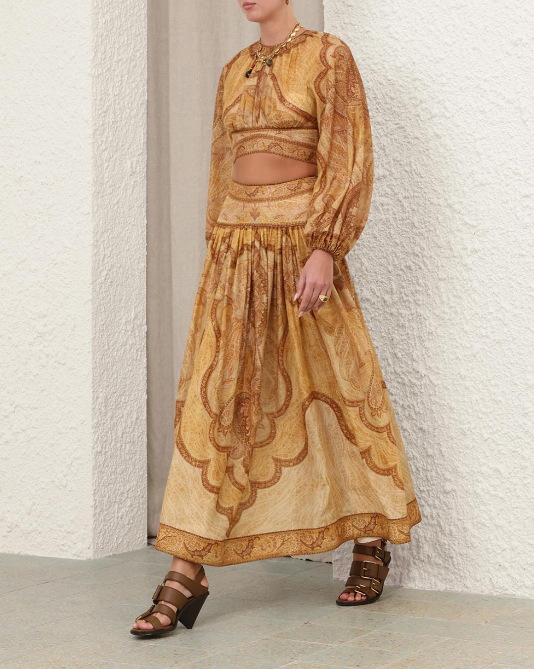 Wanderlust Maxi Skirt | Tapestry Mustard