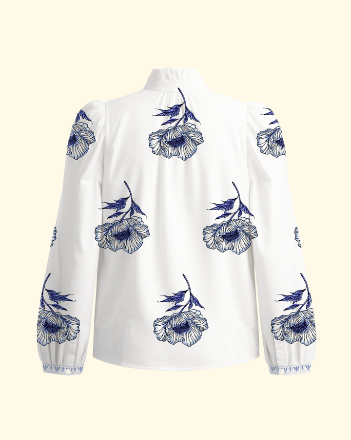 Annabel Indigo poppy Shirt | Off White