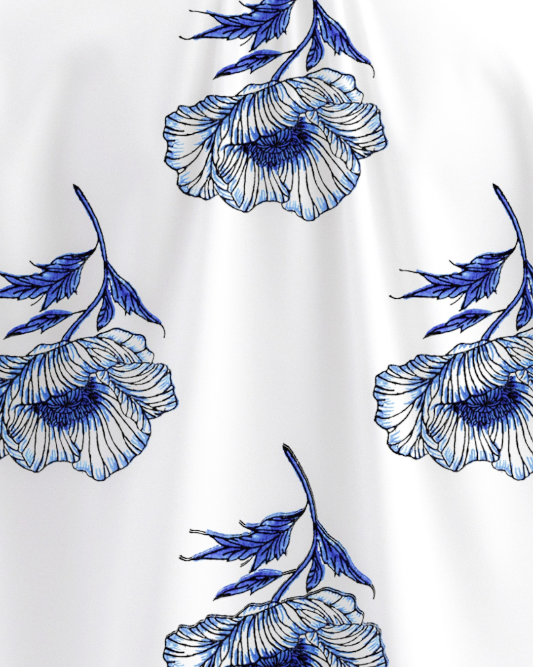 Annabel Indigo poppy Shirt | Off White